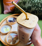 Little Leaf Square Bamboo Lid for Square Glasses