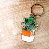Banana Leaf Plant Enamel  Keychain